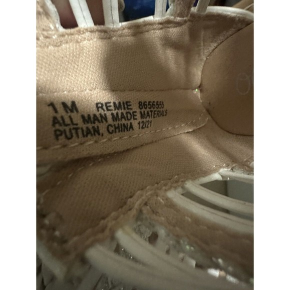 Olive & Edie Remie White Gladiator Strappy Zip Sandals Big Girl Size 1 Youth New - Picture 16 of 16